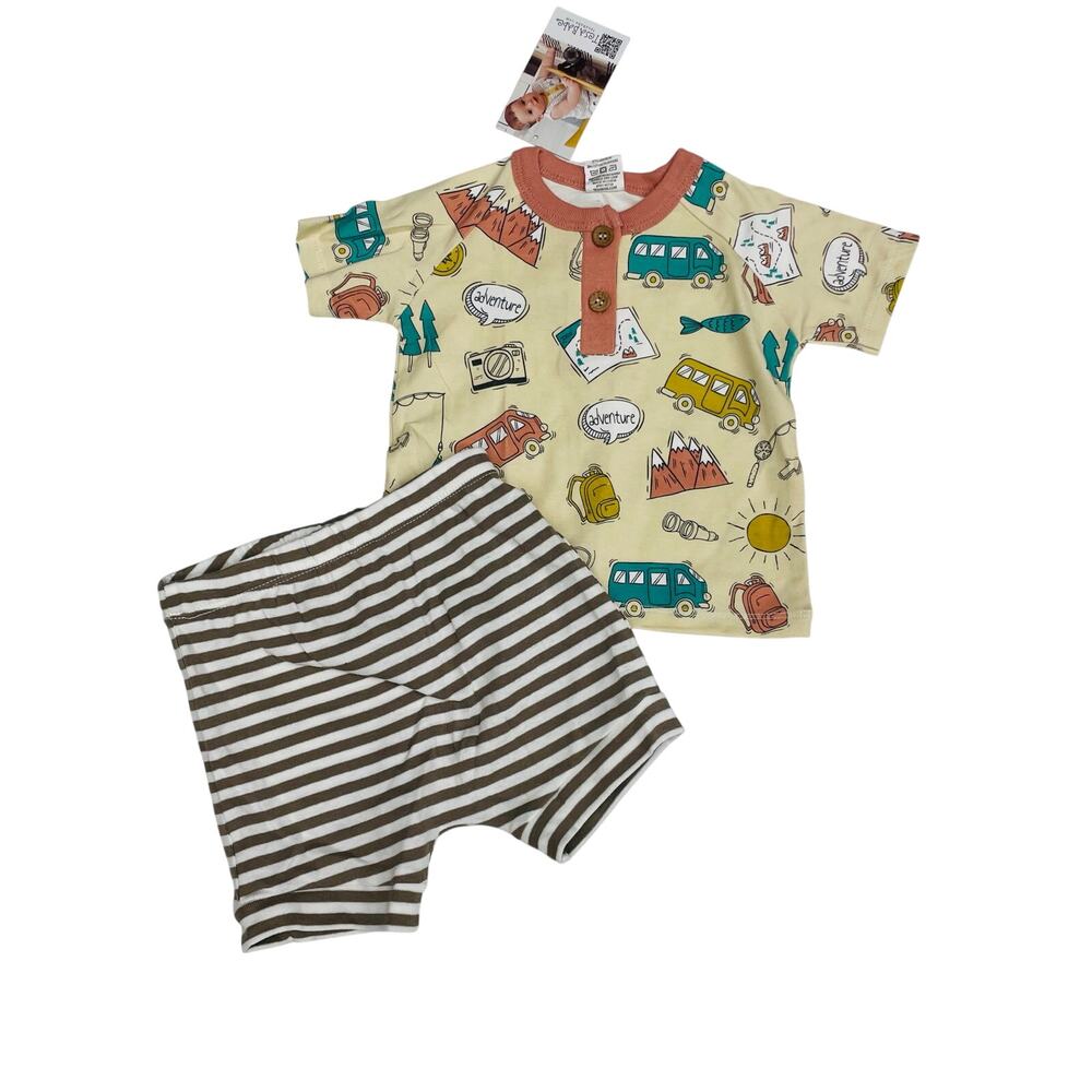 NWT Tesa Babe 3/6M Big Adventure Tee & Shorts
